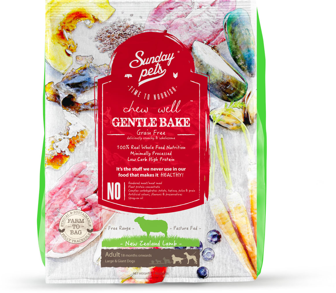 Sunday-Pets-Gentle-Bake-Grain-Free-Lamb-LG-Adult-Bag-Front-Bright-20